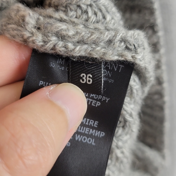 Isabel Marant poppy ribbed gray cashmere wool blend turtleneck sweater - Picture 11 of 14